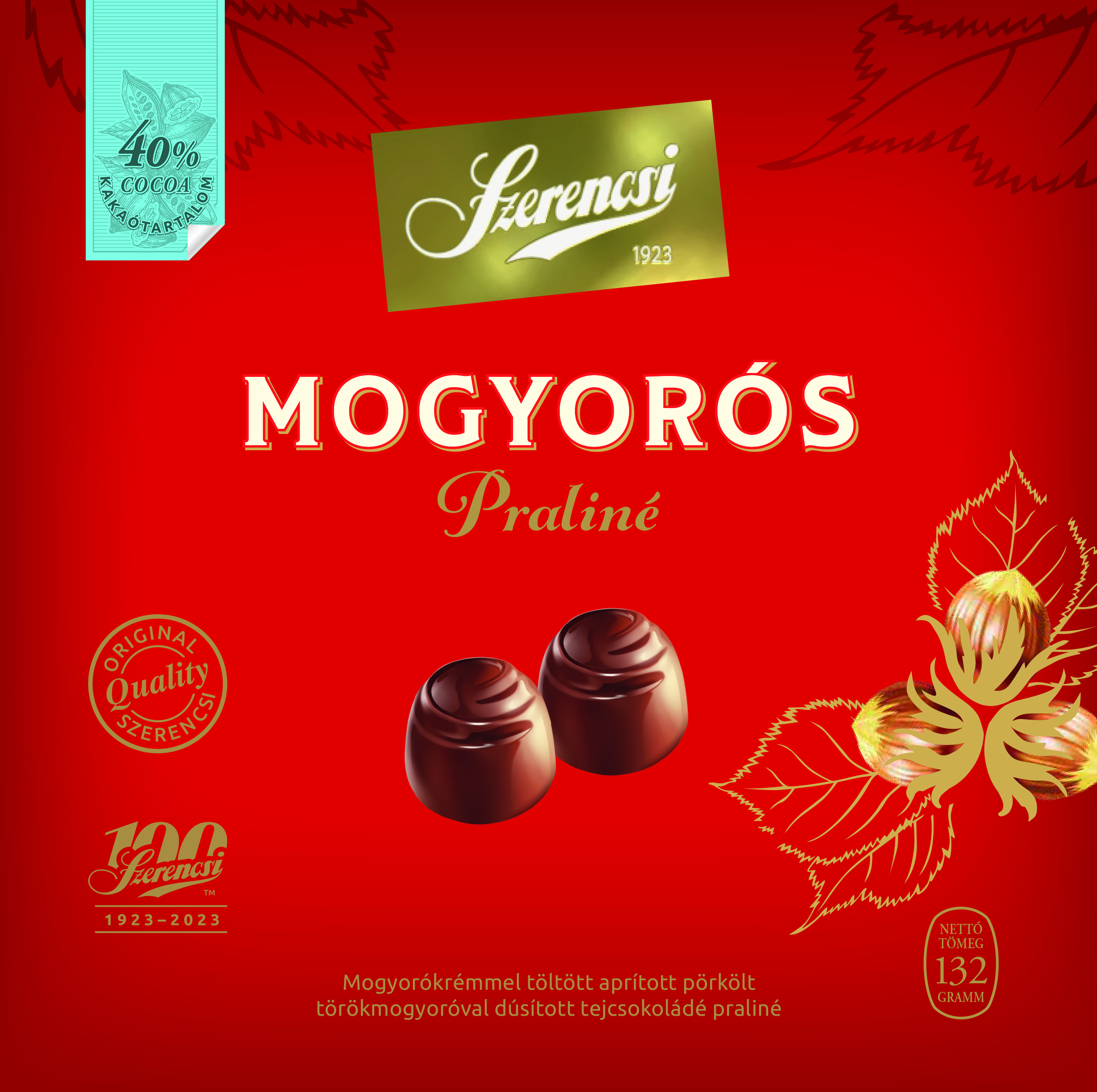 Szerencsi mogyorós tejpraliné 132g